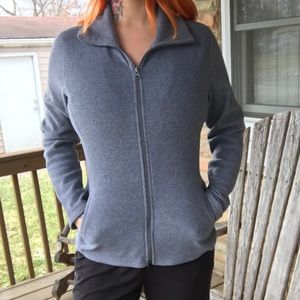 Heather grey zip up sweater